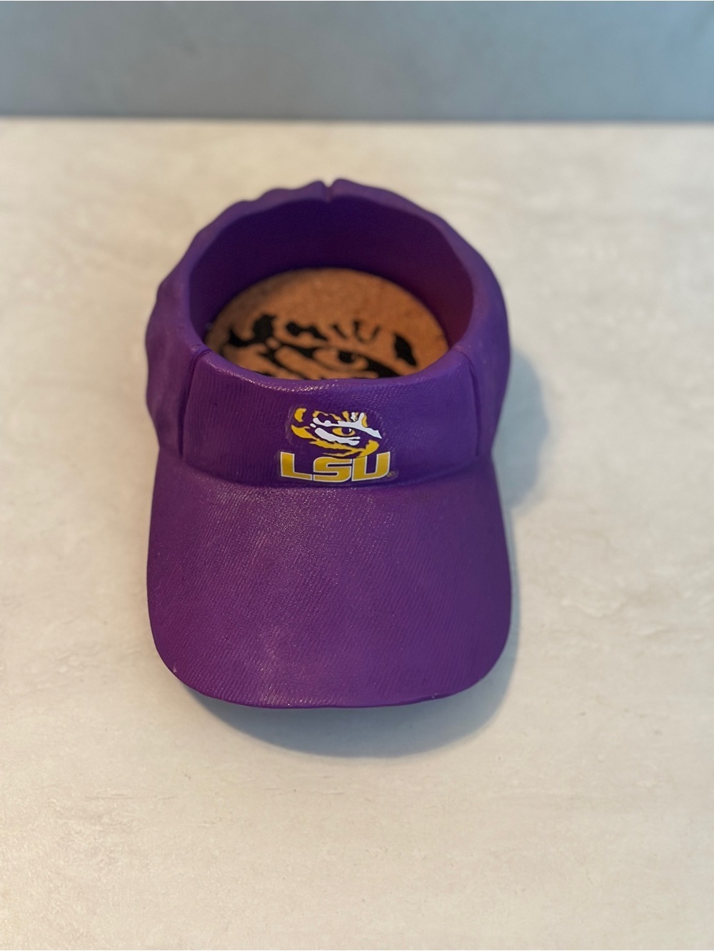 LSU Tigers Cap Coaster Holder With Cork Coaster - Excellent